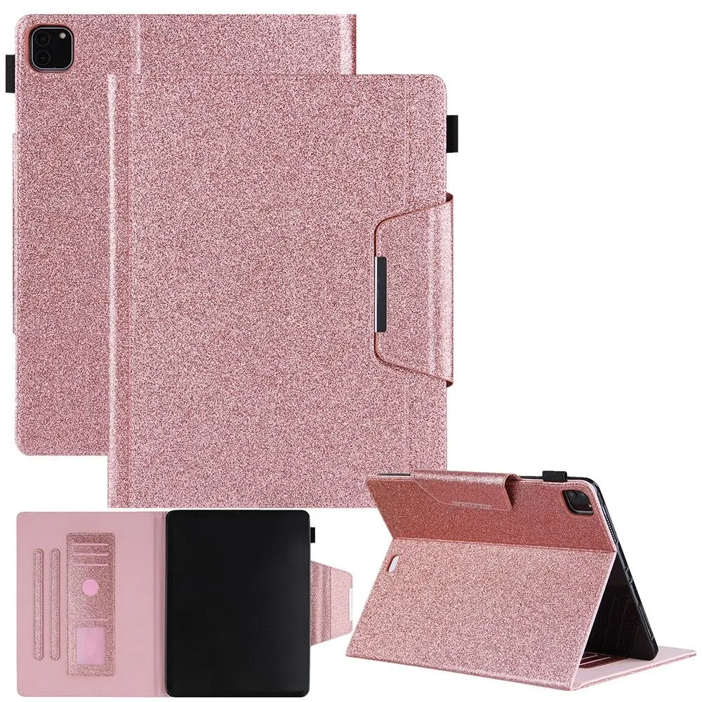 iPad Pro 12.9 (2021) / (2020) / (2018) PU leather flip case with card slots - Rose Gold