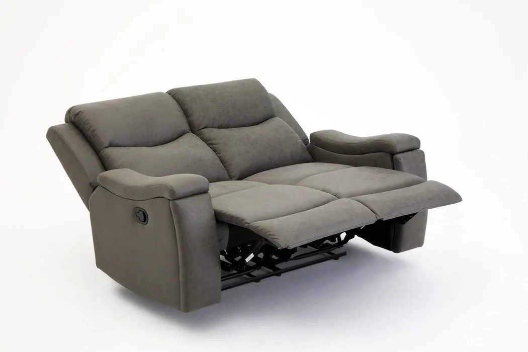 Jackson Faux Leather 2 Seater Recliner - Grey