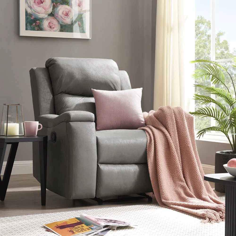 Jackson Faux Leather Armchair Recliner - Grey