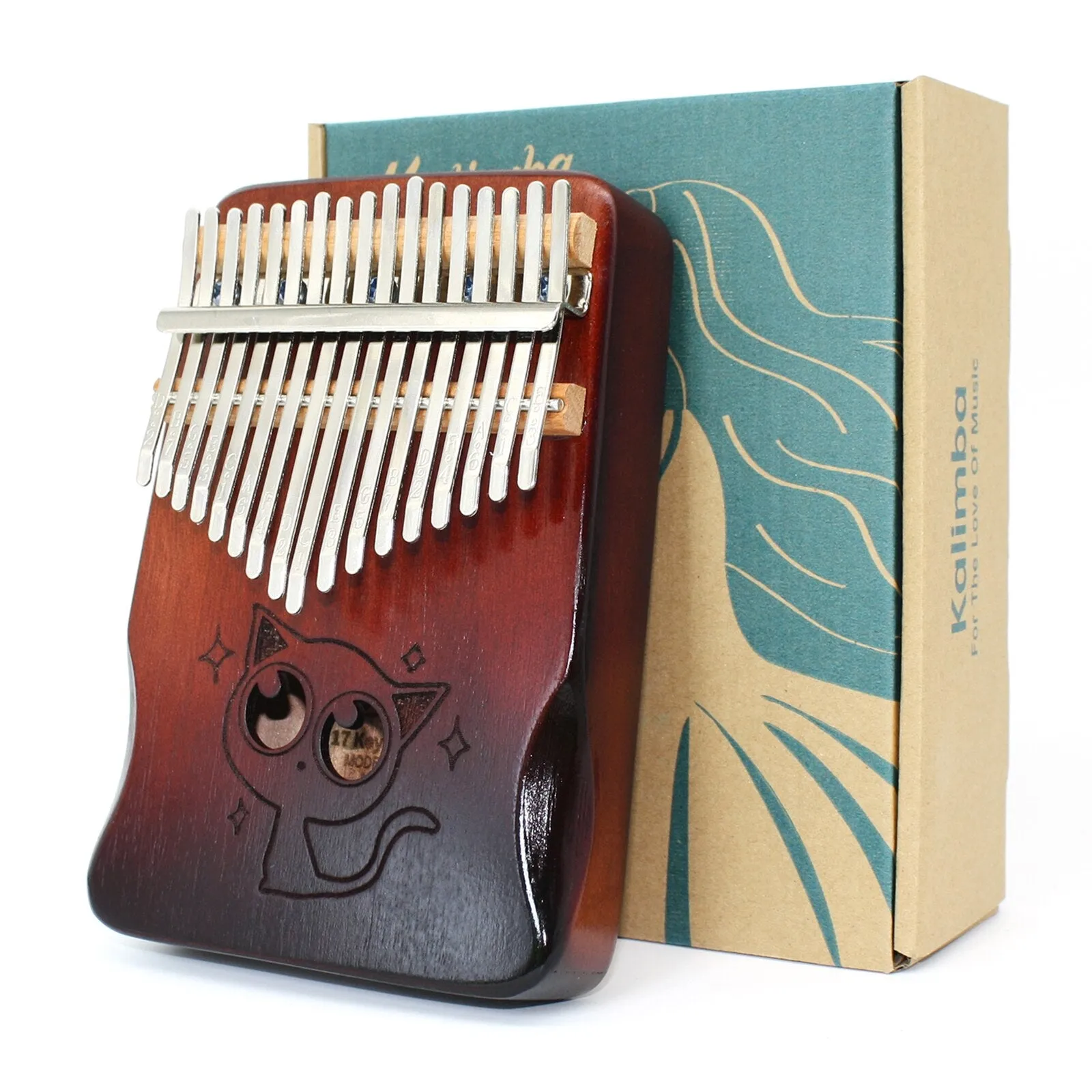 Kalimba 17 key Thumb Piano High Quality Wood Mahogany Mbira Body Musical Instruments Africa Kalimba Piano with Accessories