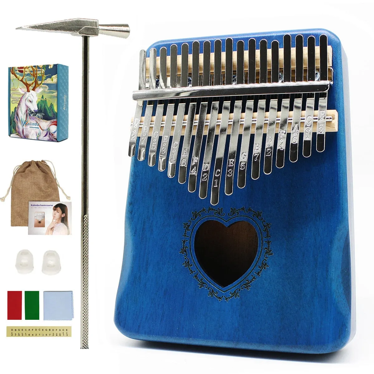 Kalimba 17 key Thumb Piano High Quality Wood Mahogany Mbira Body Musical Instruments Africa Kalimba Piano with Accessories