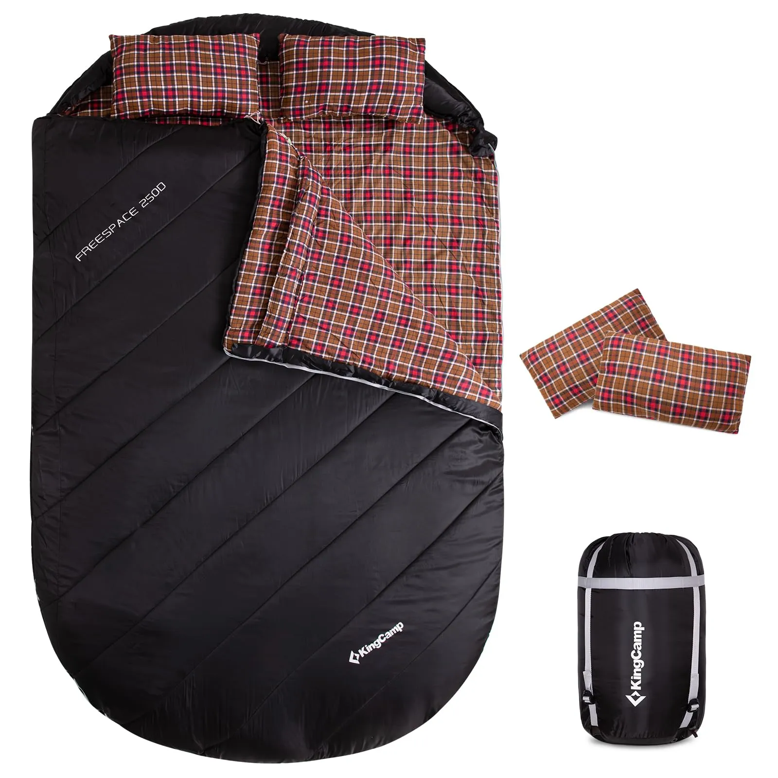 KingCamp FREESPACE 250D Flannel Lined Double Sleeping Bag