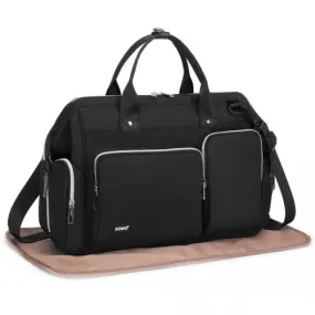 Kono Multi-Compartment Maternity Bag - Black | Stylish & Functional Diaper Bag