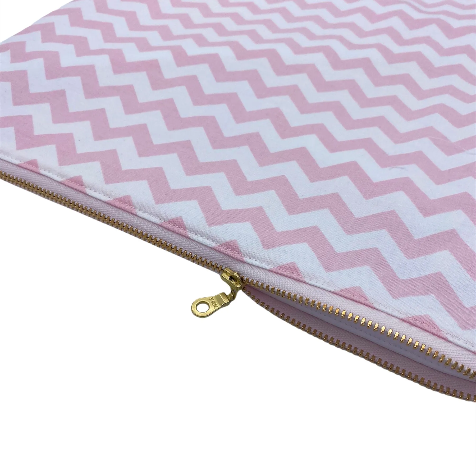 Large Wet Bag with Handle Chevron Pink with Metal Zipper