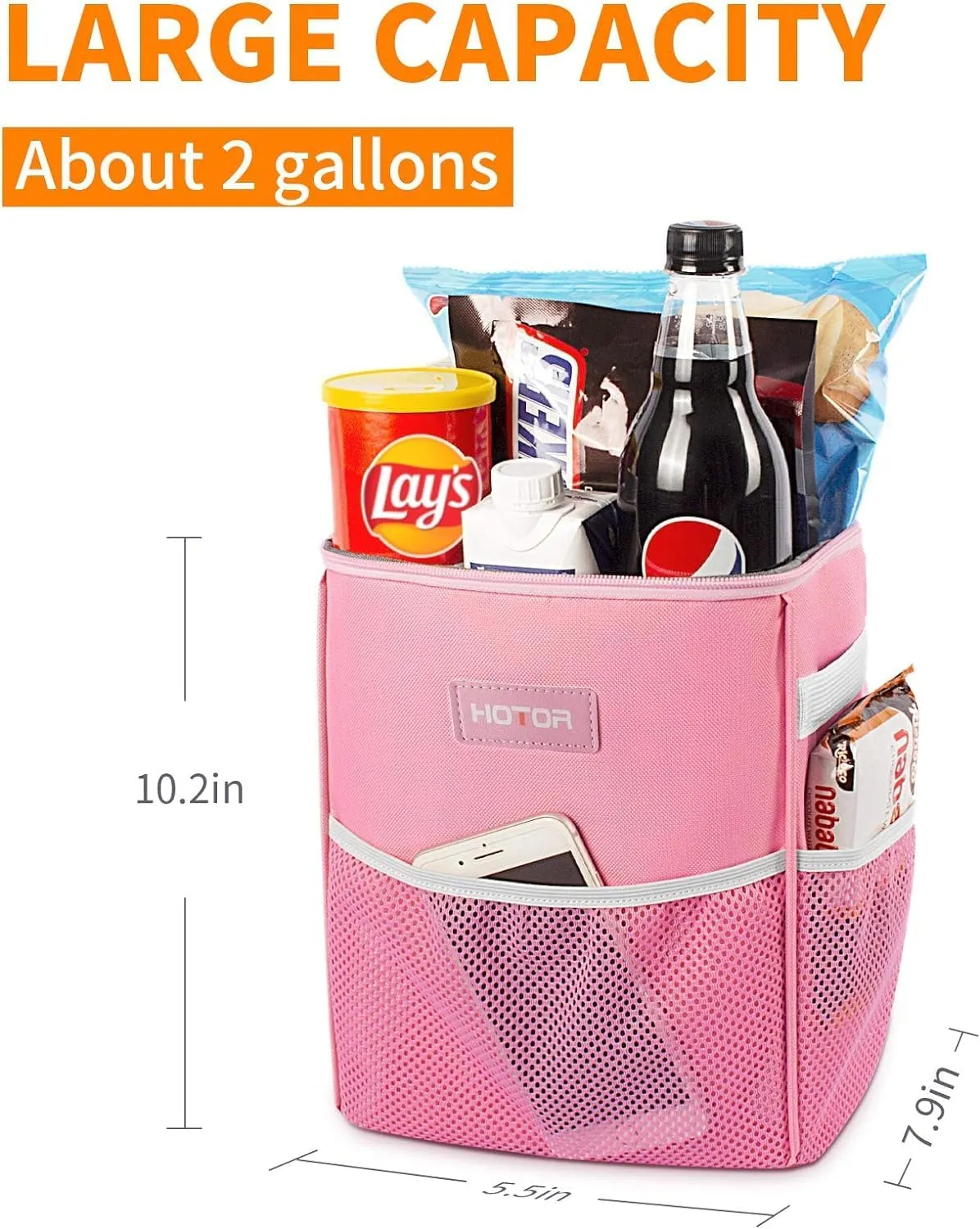 Leak-Proof Car Trash Bag with Lid & Storage Pockets - Waterproof Organizer