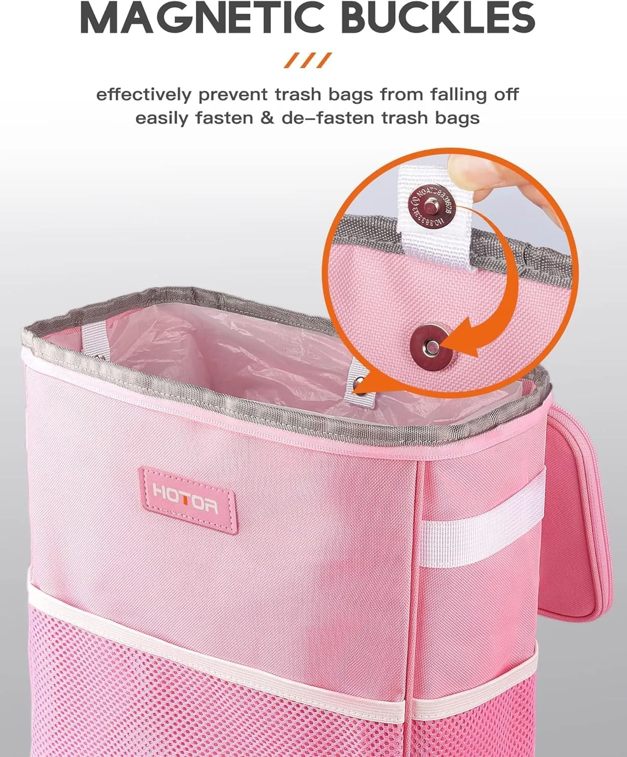 Leak-Proof Car Trash Bag with Lid & Storage Pockets - Waterproof Organizer