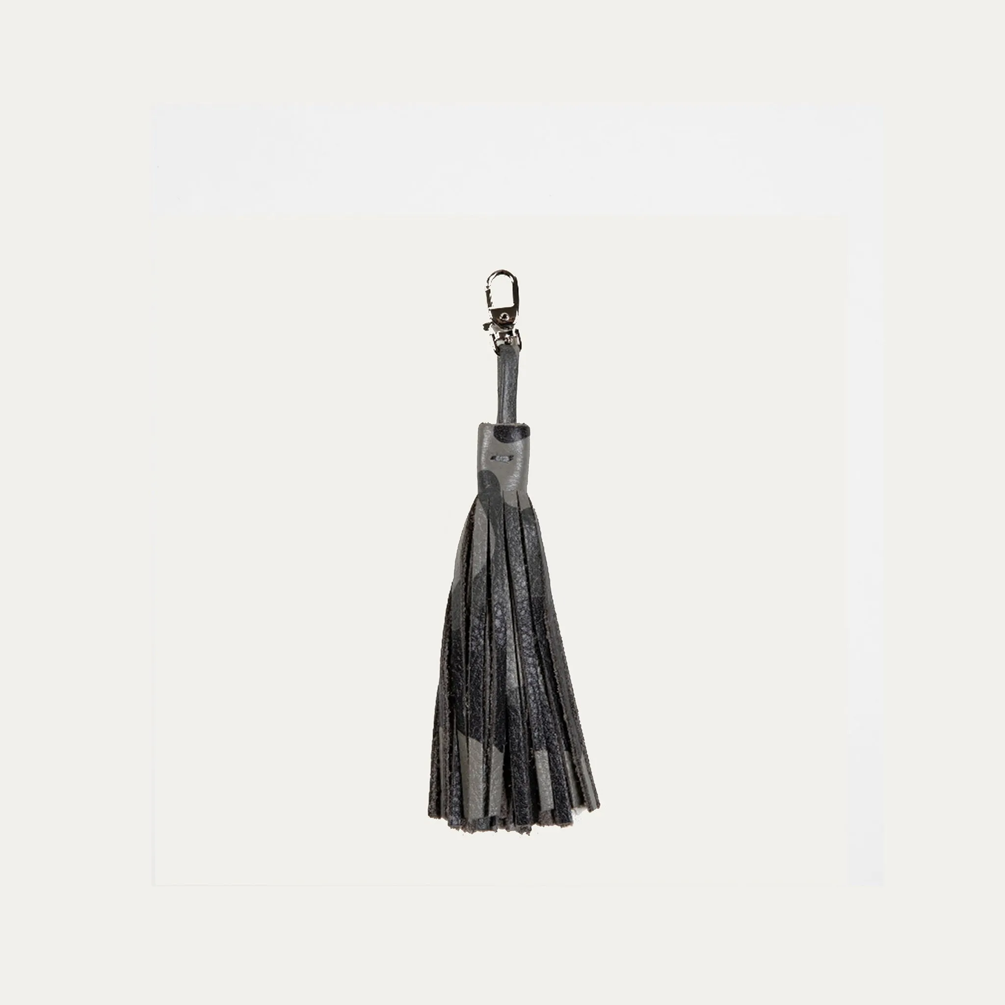 Leather Fringe Tassle | Camo with Silver Hardware