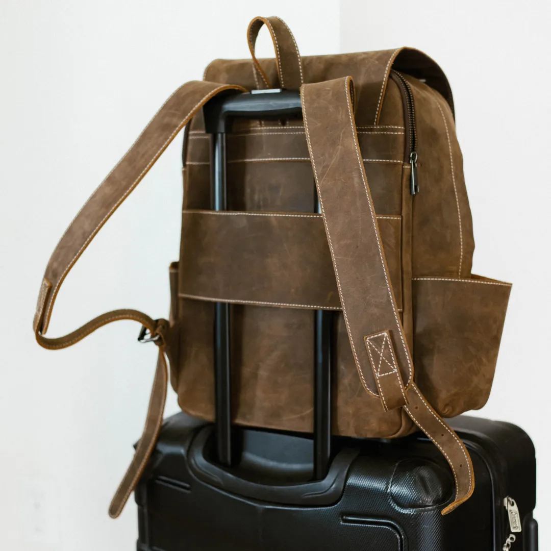 Leather Rugged Backpack - Terra