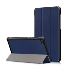 Lenovo Tab E7 tri-fold leather flip case - Dark Blue