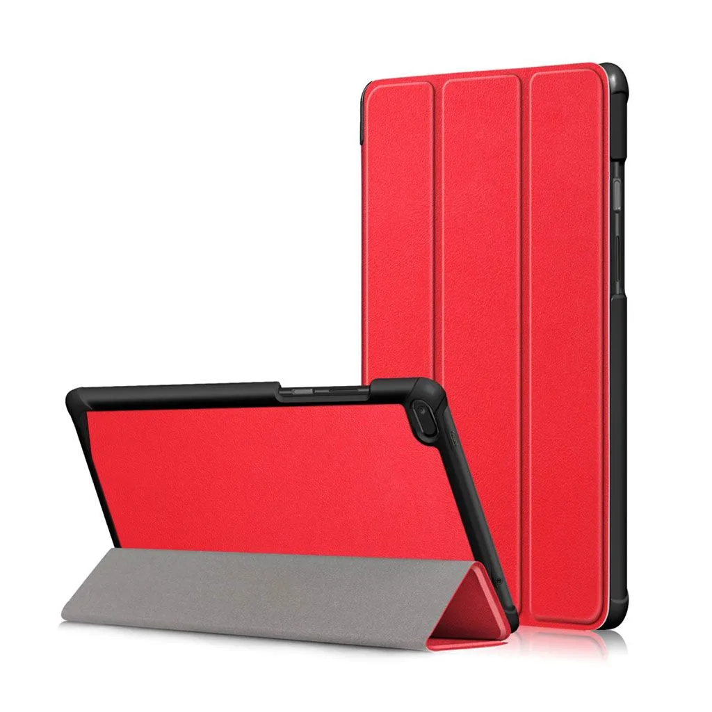 Lenovo Tab E8 tri-fold leather flip case - Red