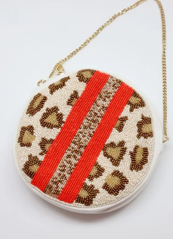 Lestie Beaded Round Crossbody