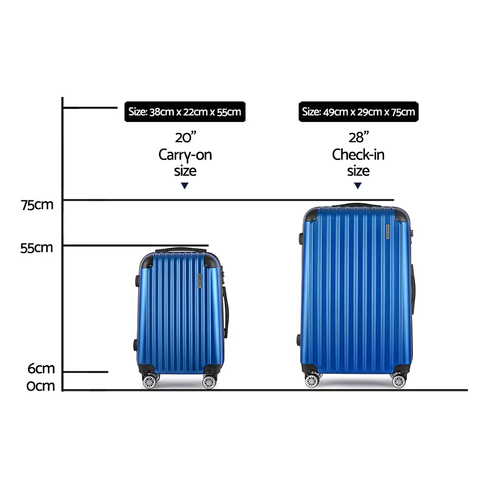 Lightweight 2pc TSA Hard Case Luggage Set with 360° Wheels – Wanderlite