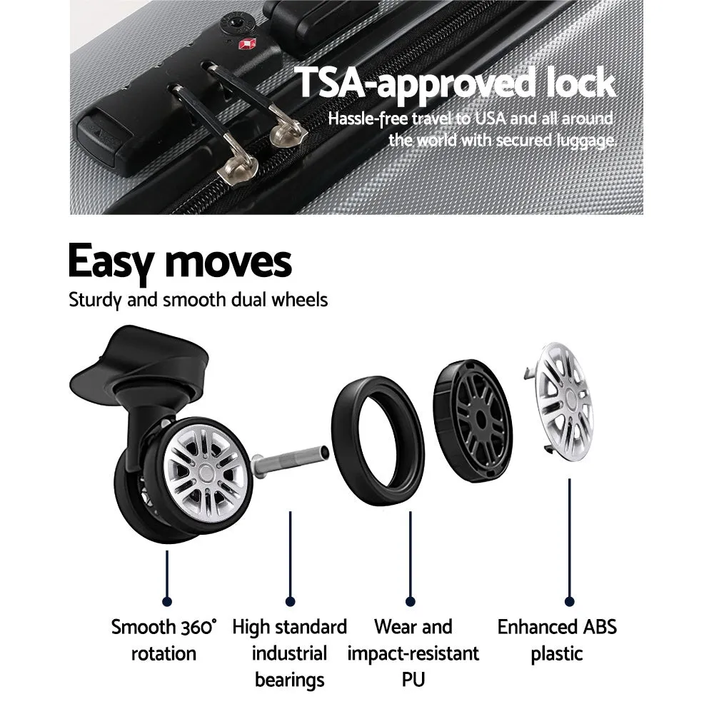 Lightweight 3pc Hard-Shell Luggage Set with TSA Lock - Wanderlite