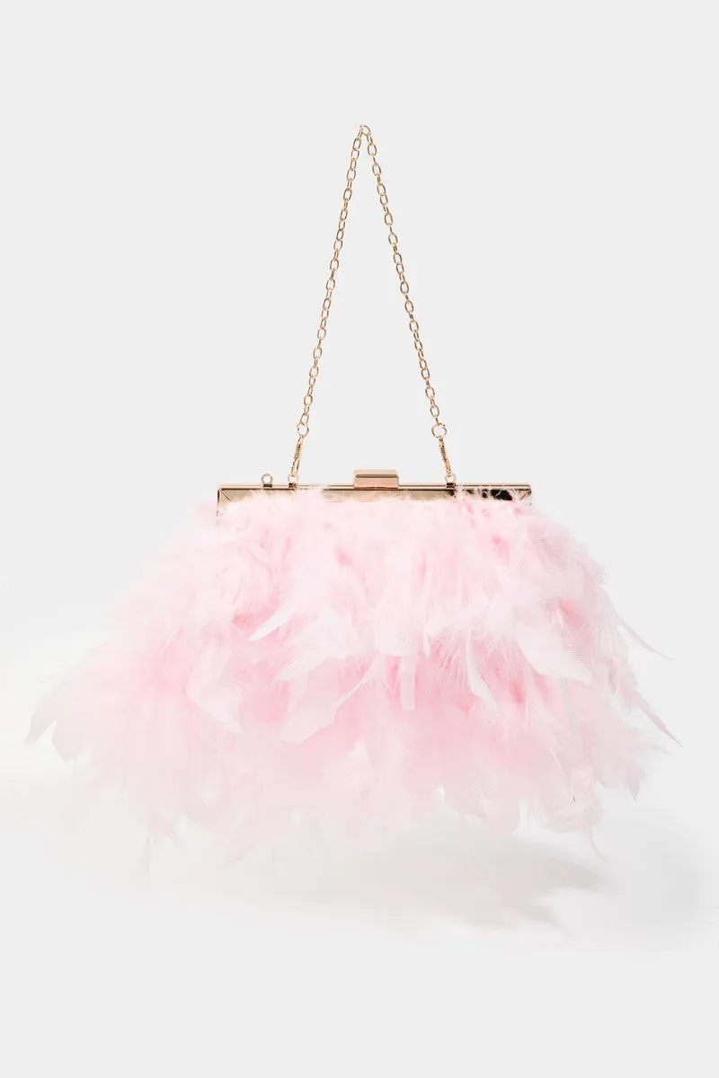 Lovey Feathered Chain Strap Hand Bag *FINAL SALE*