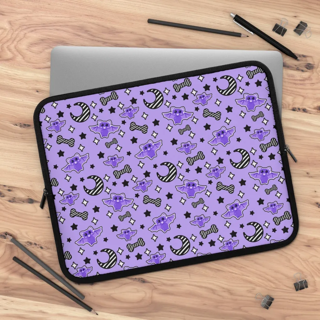 Magical Kawaii Spooky Bats Purple Laptop / Tablet Sleeve