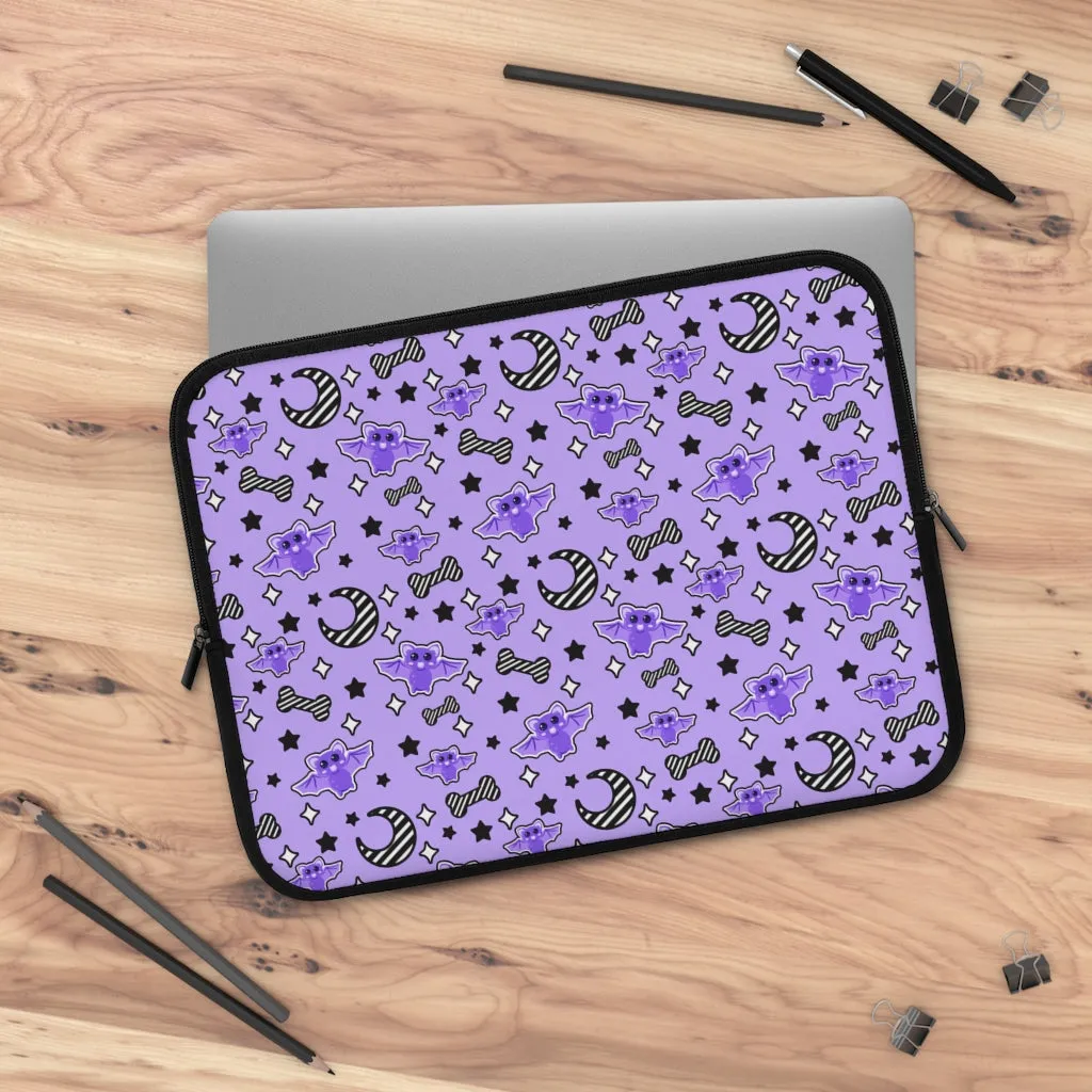 Magical Kawaii Spooky Bats Purple Laptop / Tablet Sleeve