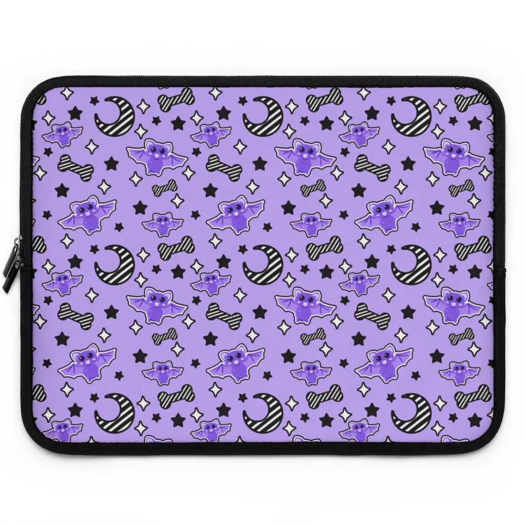 Magical Kawaii Spooky Bats Purple Laptop / Tablet Sleeve