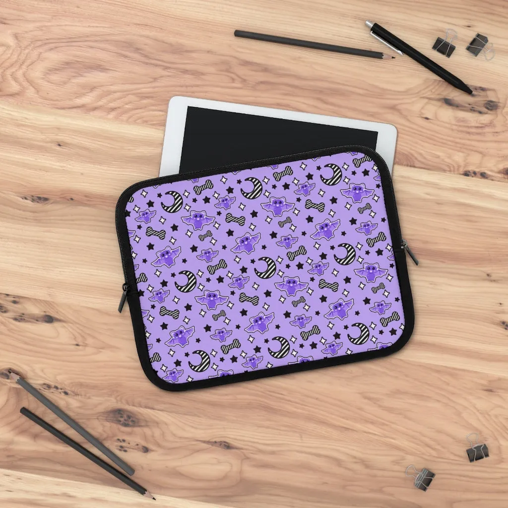 Magical Kawaii Spooky Bats Purple Laptop / Tablet Sleeve