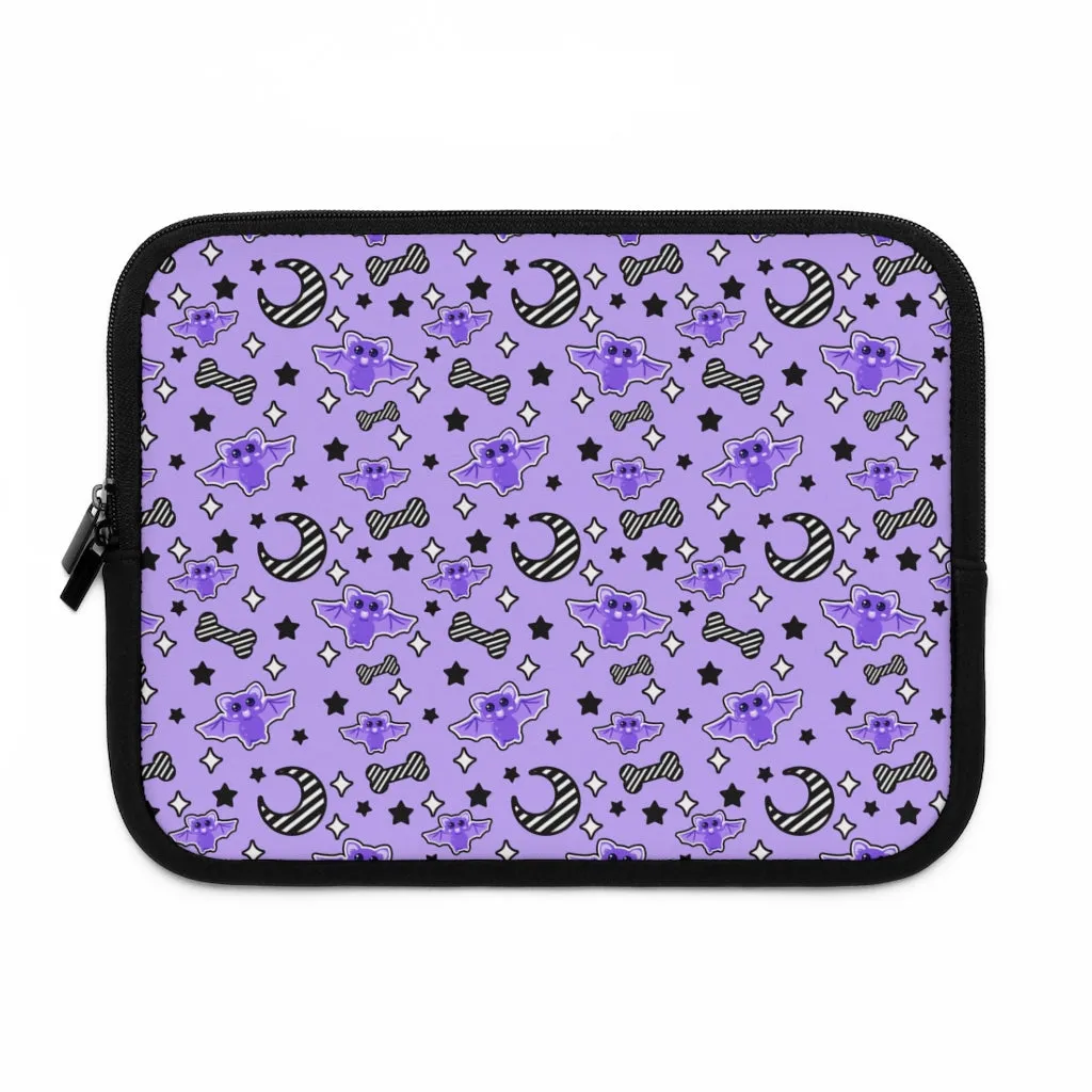 Magical Kawaii Spooky Bats Purple Laptop / Tablet Sleeve