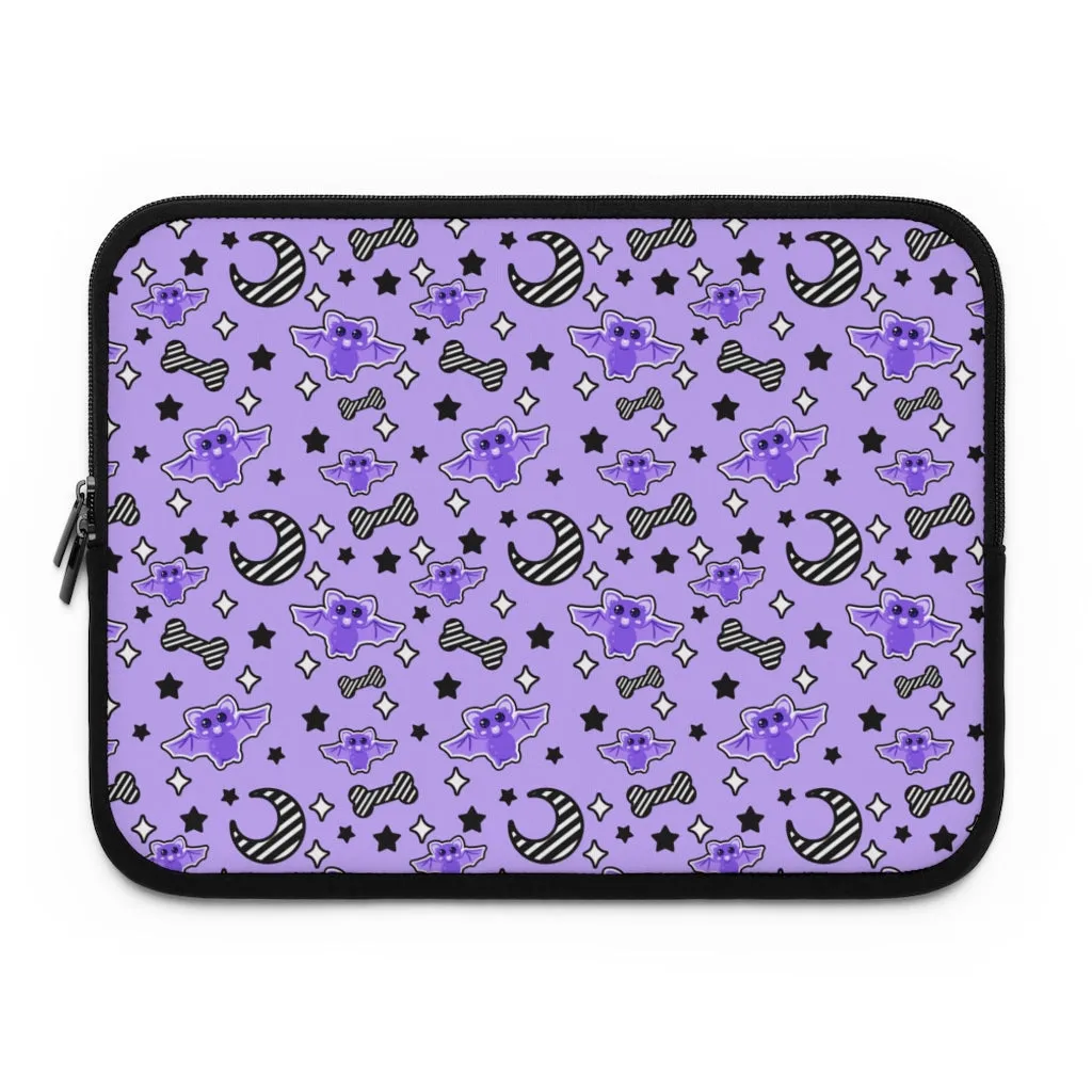 Magical Kawaii Spooky Bats Purple Laptop / Tablet Sleeve