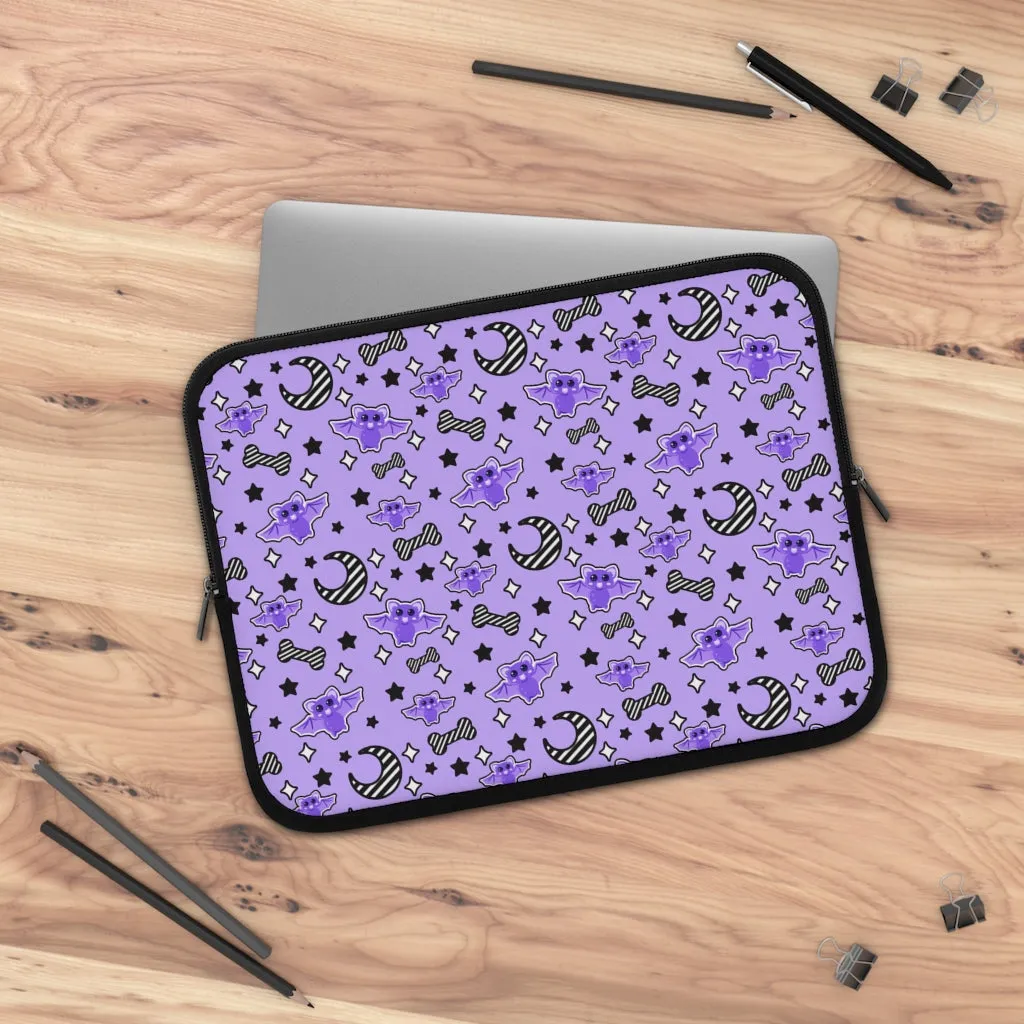 Magical Kawaii Spooky Bats Purple Laptop / Tablet Sleeve