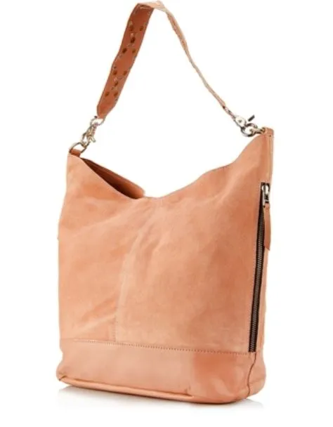 Marcella - Leather Suade Bag in Blush