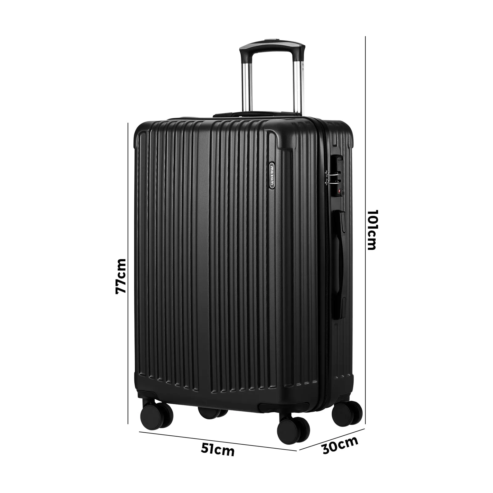 Mazam 28" Luggage Suitcase Trolley Set Travel TSA Lock Storage ABS Case Black