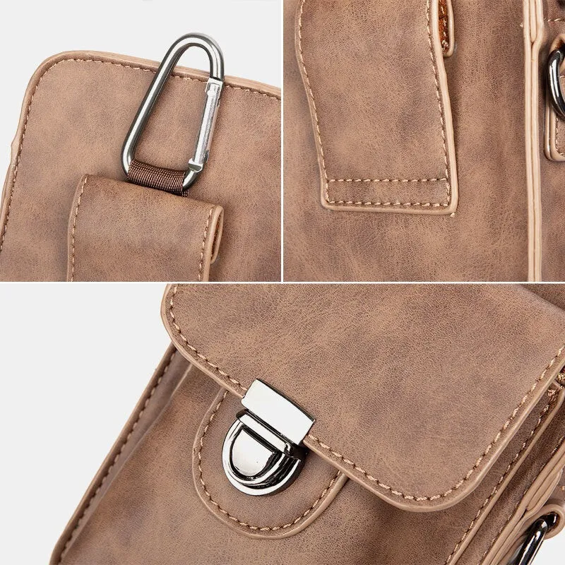 Men Casual Mini Wear-resistant Crossbody Bags Large Capacity 4.7 Inch Phone Bag Waist Belt With Hook