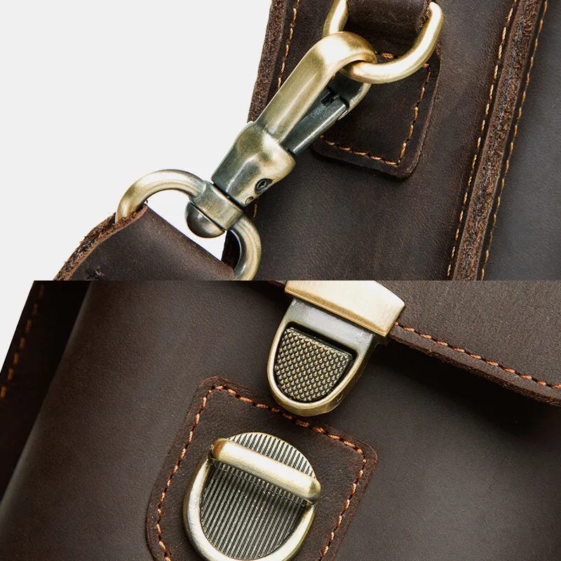 Men Genuine Leather Retro Casual Outdoor Multi-carry Phone Bag Crossbody Waist For 5.8 Inch