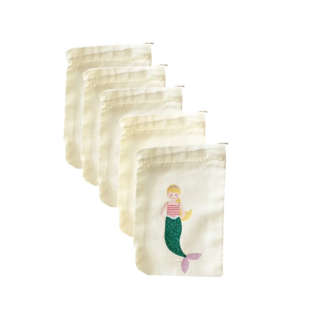 Mermaid Calico Party Favour Bags - Pack of 5