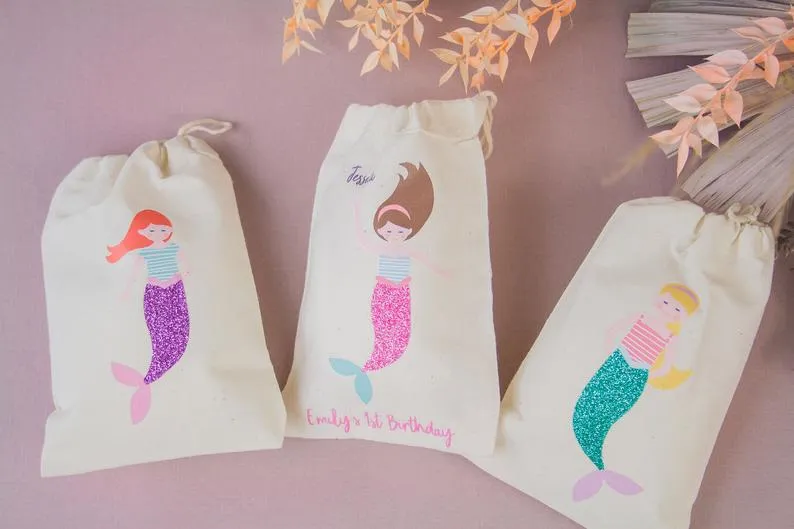 Mermaid Calico Party Favour Bags - Pack of 5