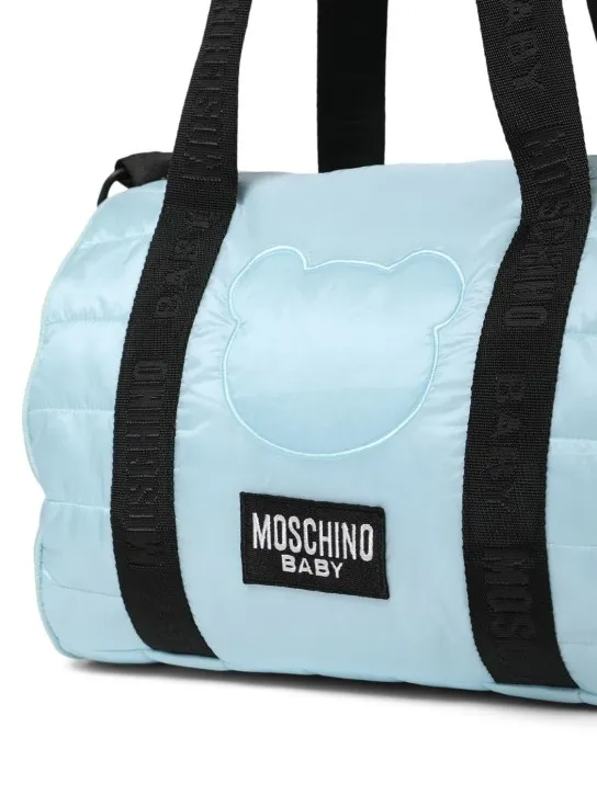 Moschino   Printed nylon changing bag w/ mat 