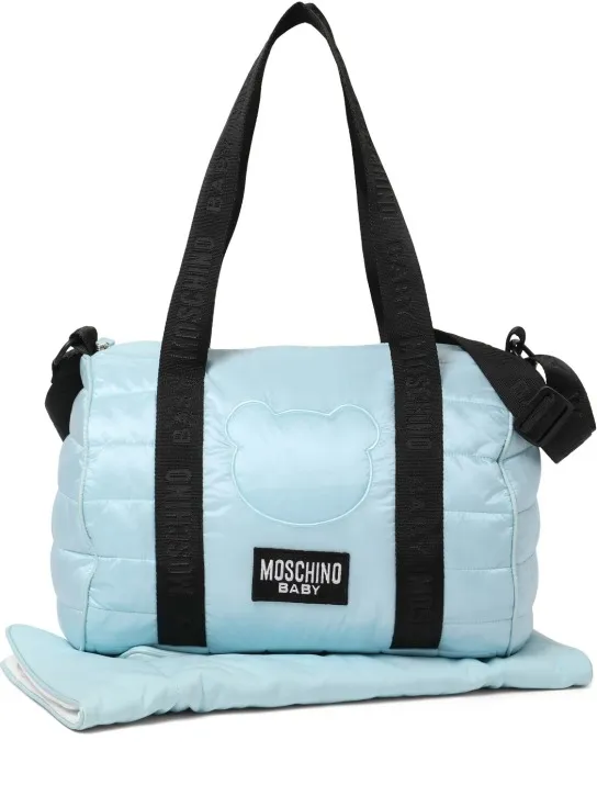 Moschino   Printed nylon changing bag w/ mat 