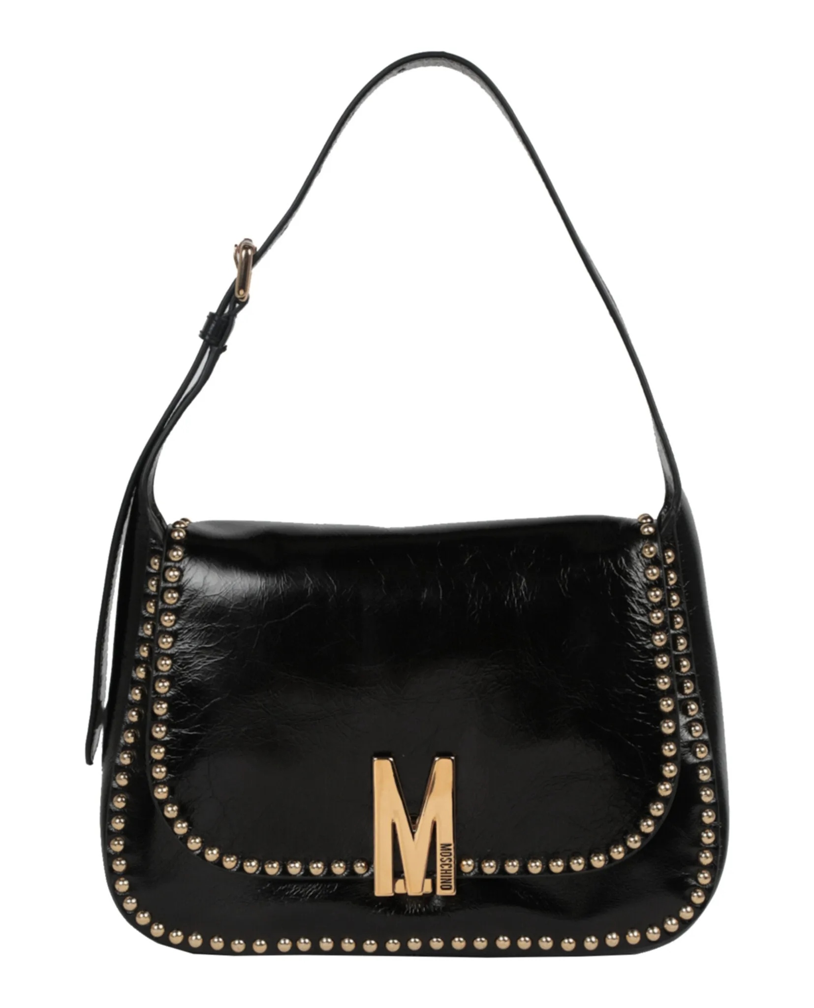 Moschino Studded Leather Shoulder Bag