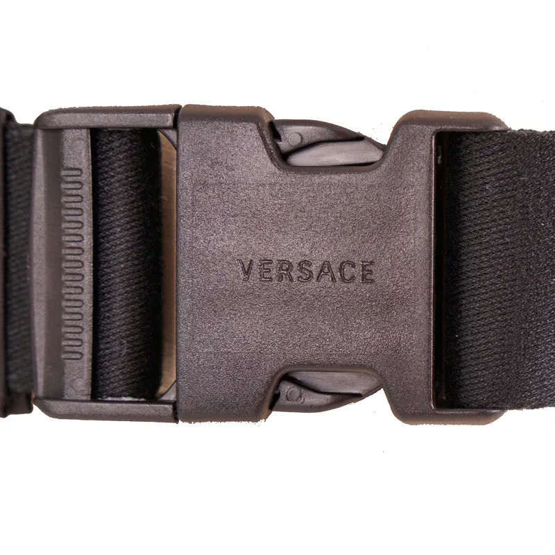 NEW $920 VERSACE Men's/Woman's Runway 90's Vintage LOGO Printed Nylon WAIST BAG