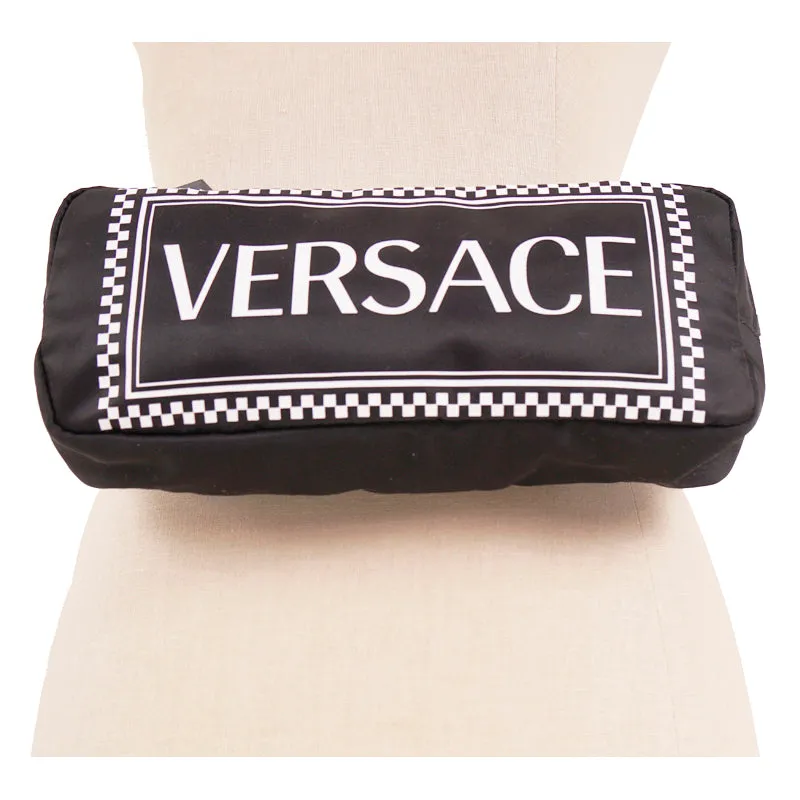 NEW $920 VERSACE Men's/Woman's Runway 90's Vintage LOGO Printed Nylon WAIST BAG