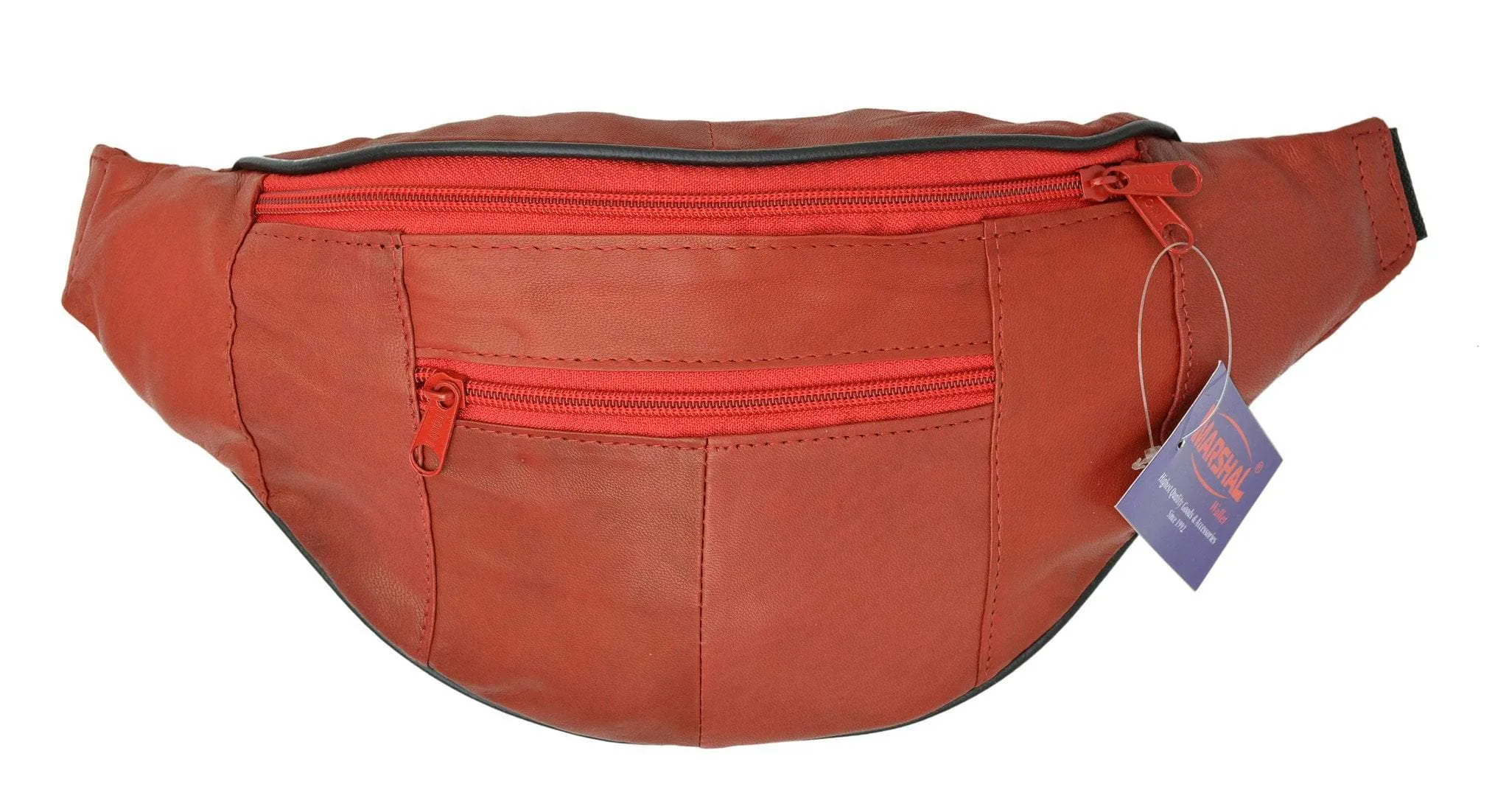 New Marshal genuine soft leather 3 zipper pouch