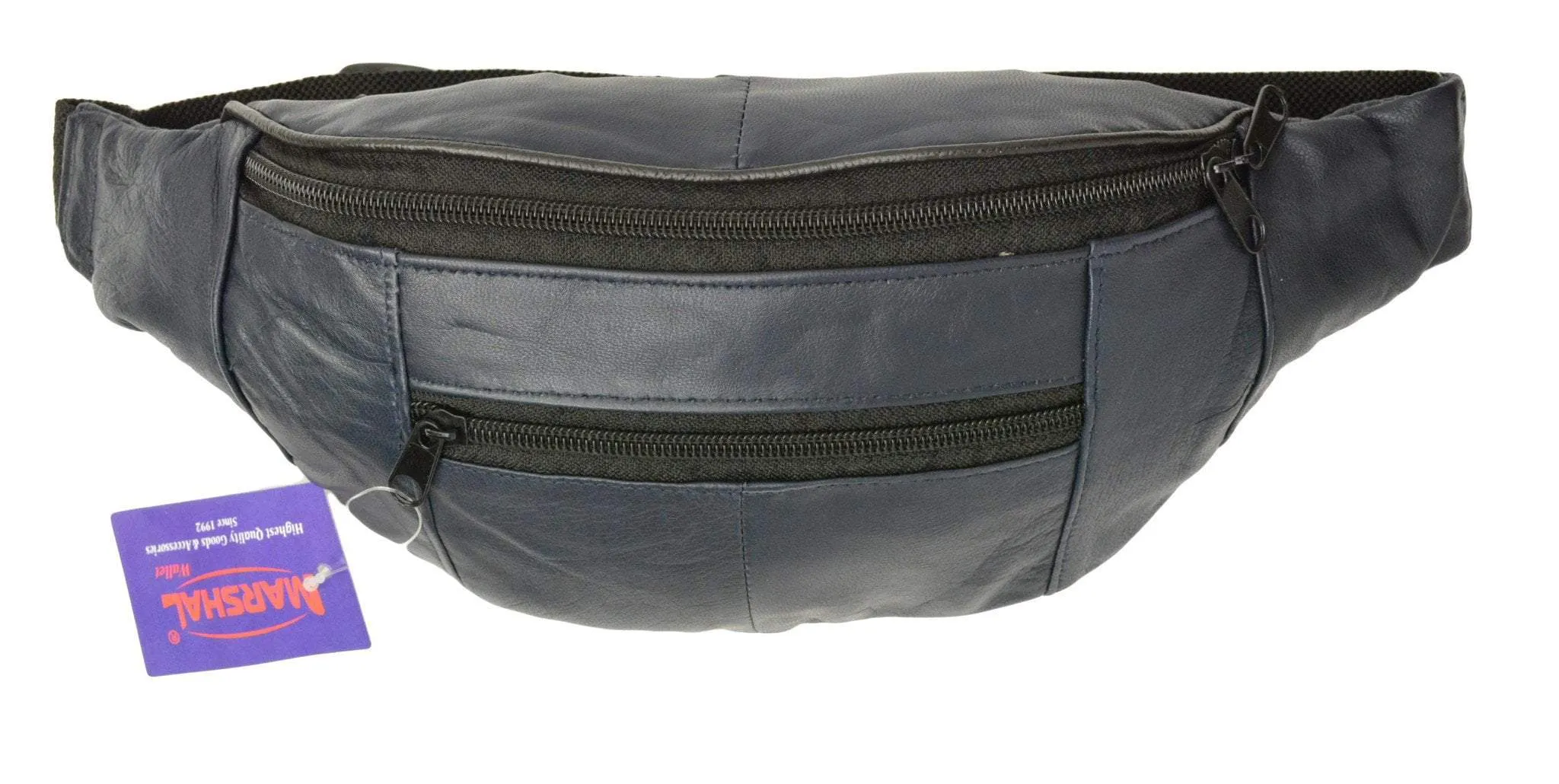 New Marshal genuine soft leather 3 zipper pouch