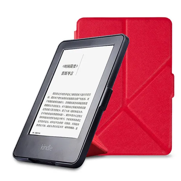 origami thin smart cover case PU leather stand cover for Amazon Kindle Paperwhite 1 2/paperwhite3(New model) free stylus film