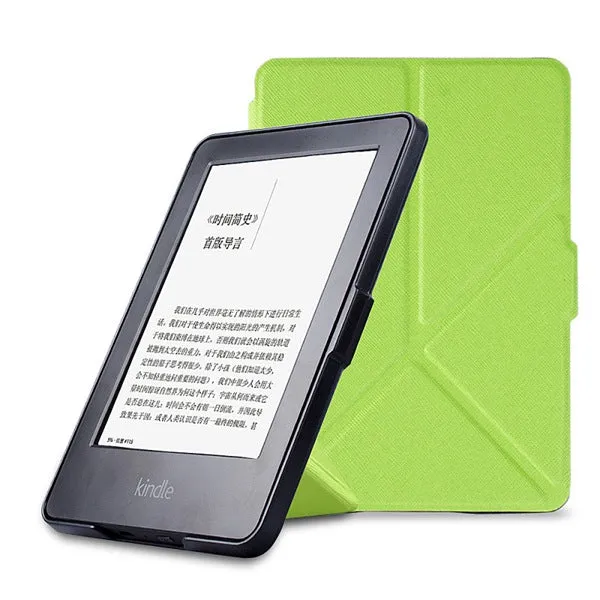 origami thin smart cover case PU leather stand cover for Amazon Kindle Paperwhite 1 2/paperwhite3(New model) free stylus film