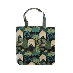 Pagoda Garden Print Canvas Tote Bag