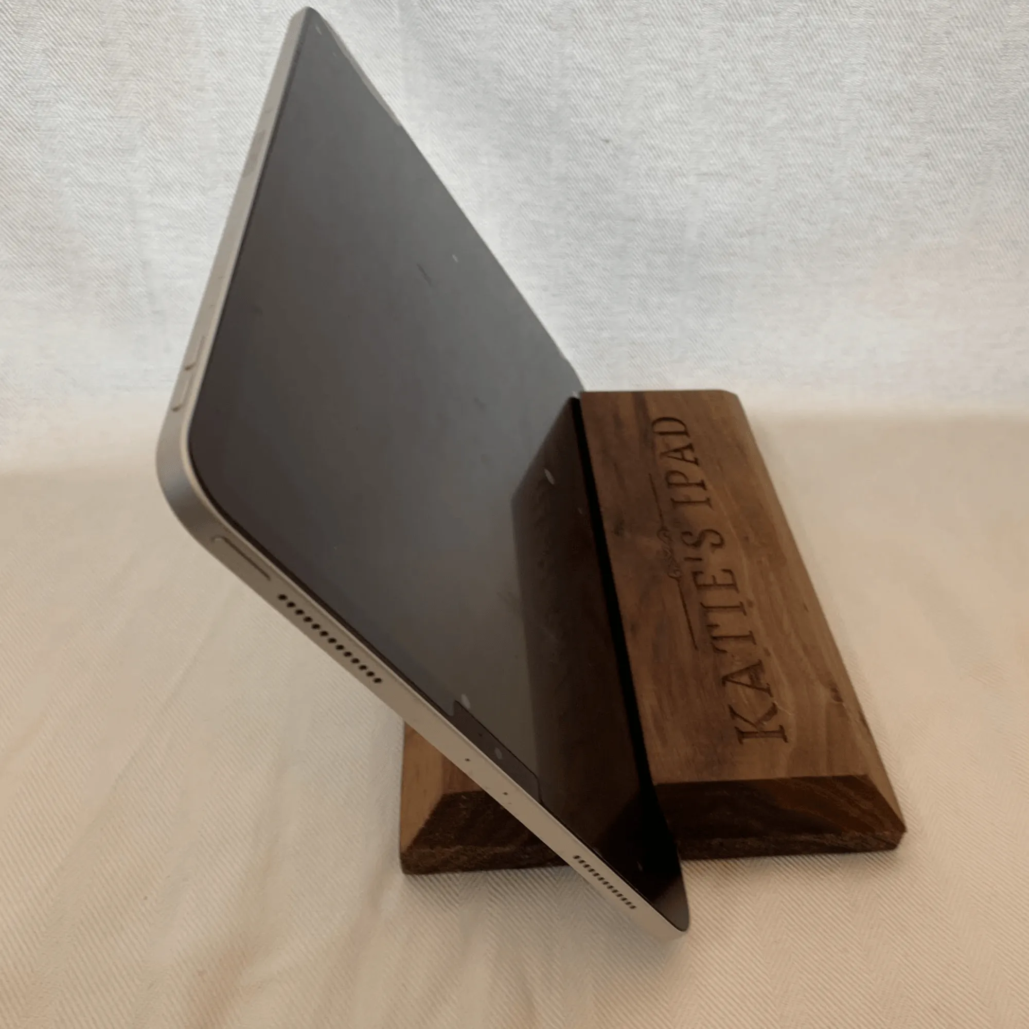 Personalized Walnut iPad / Tablet Holder & Stand