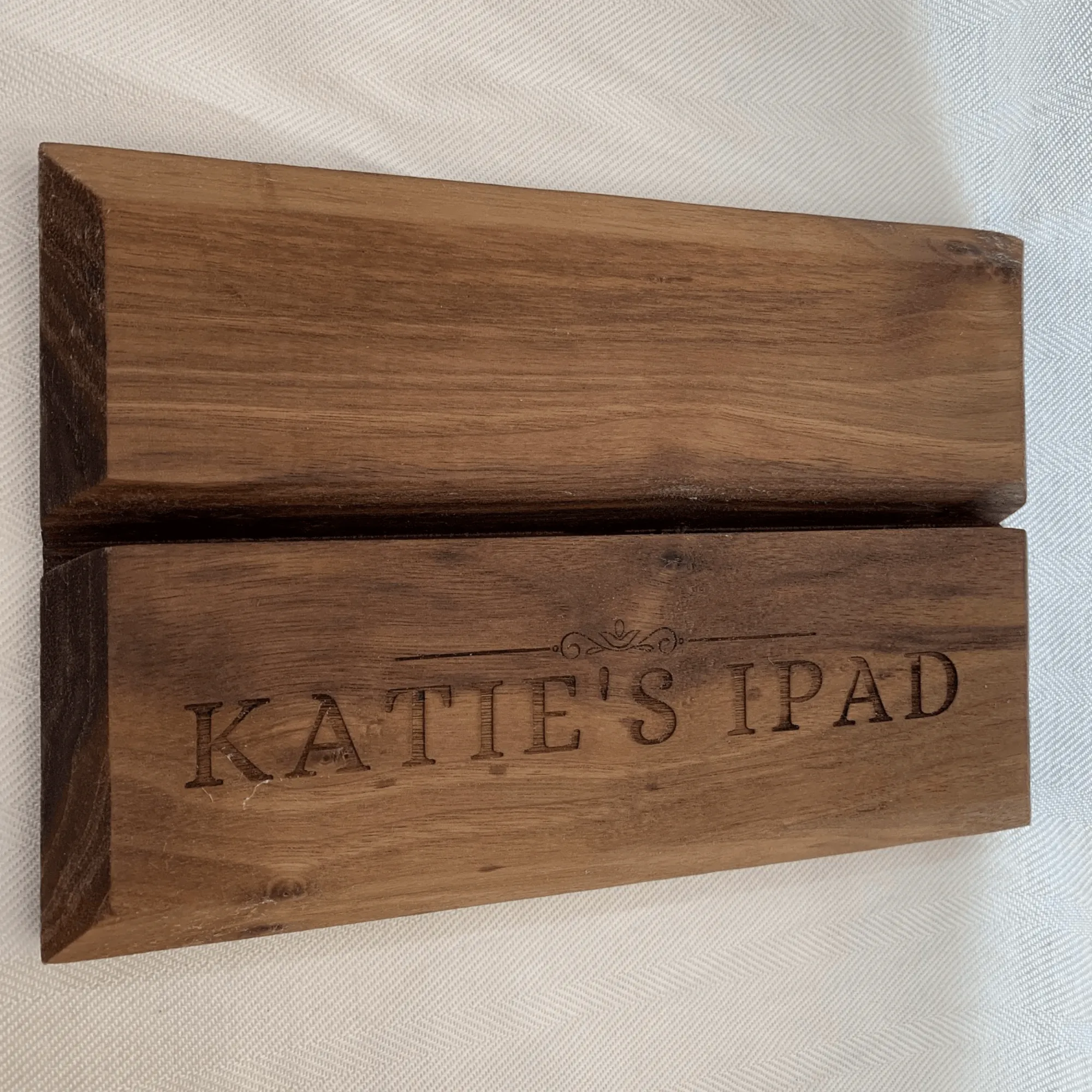 Personalized Walnut iPad / Tablet Holder & Stand