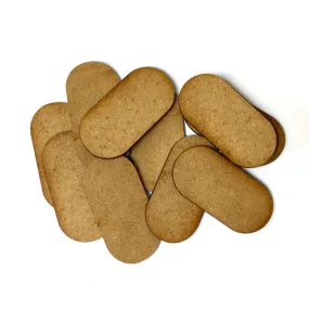 Pill shaped MDF Bases (12 Pack)