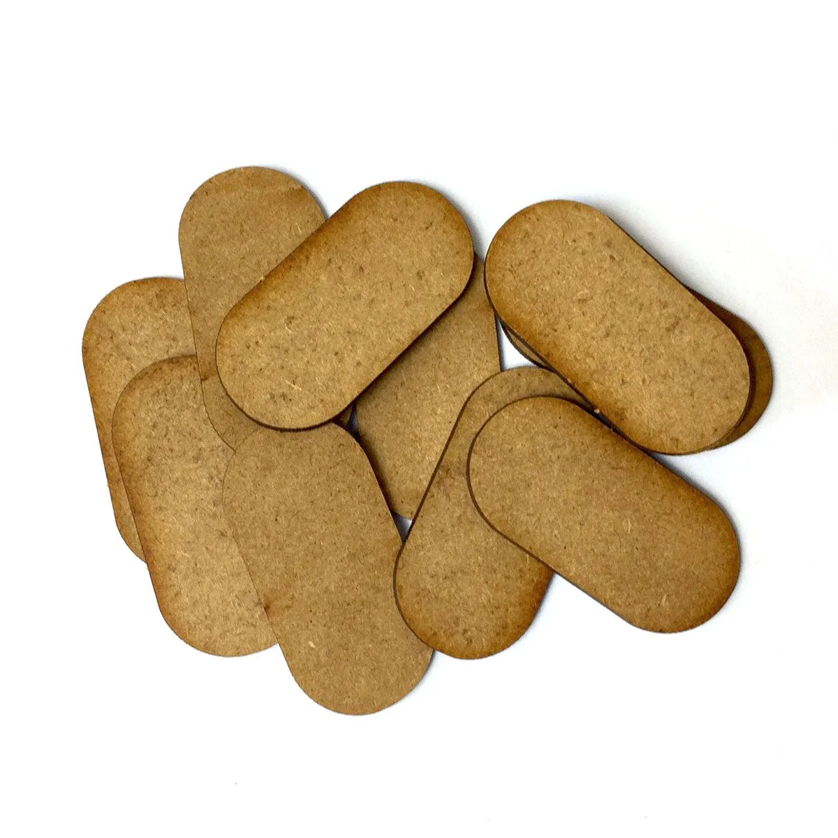 Pill shaped MDF Bases (12 Pack)