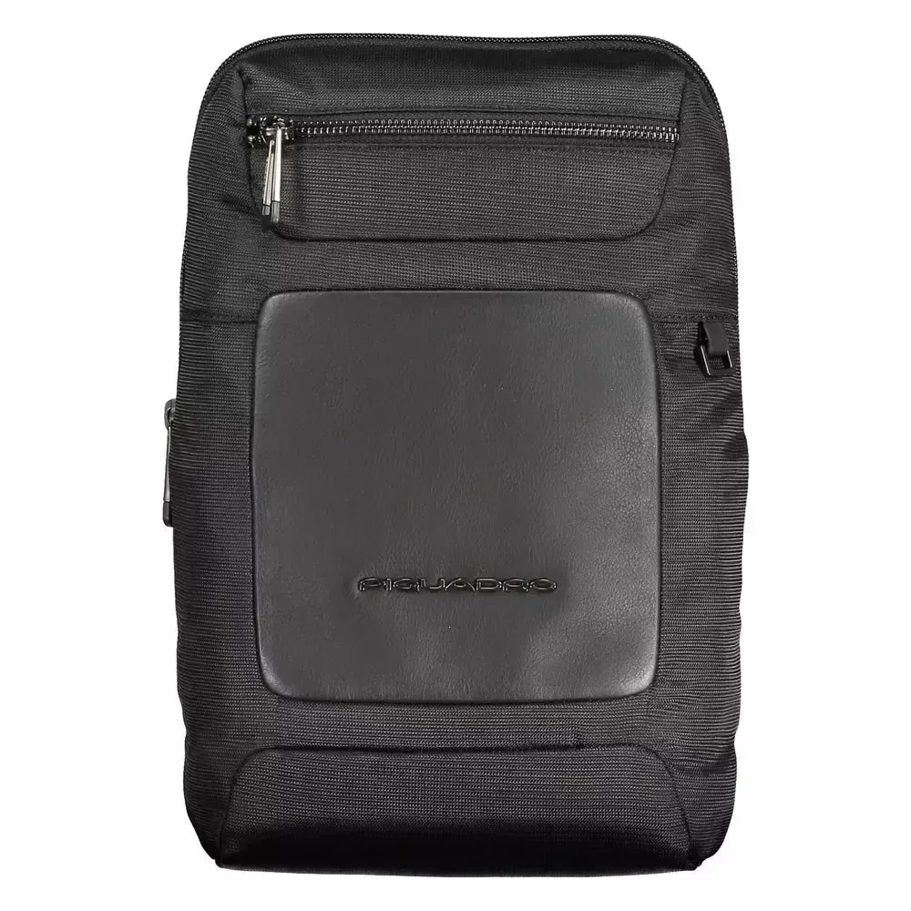 Piquadro Black RPET Men Shoulder Bag