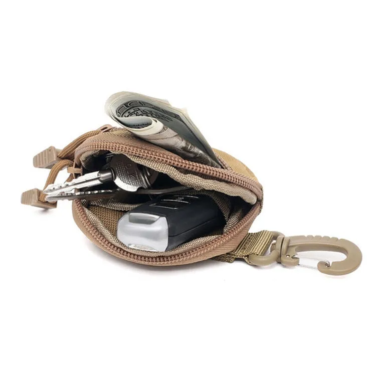 Pocket Portable Mini Coin Bag Key Ring Waist Bag(Khaki)