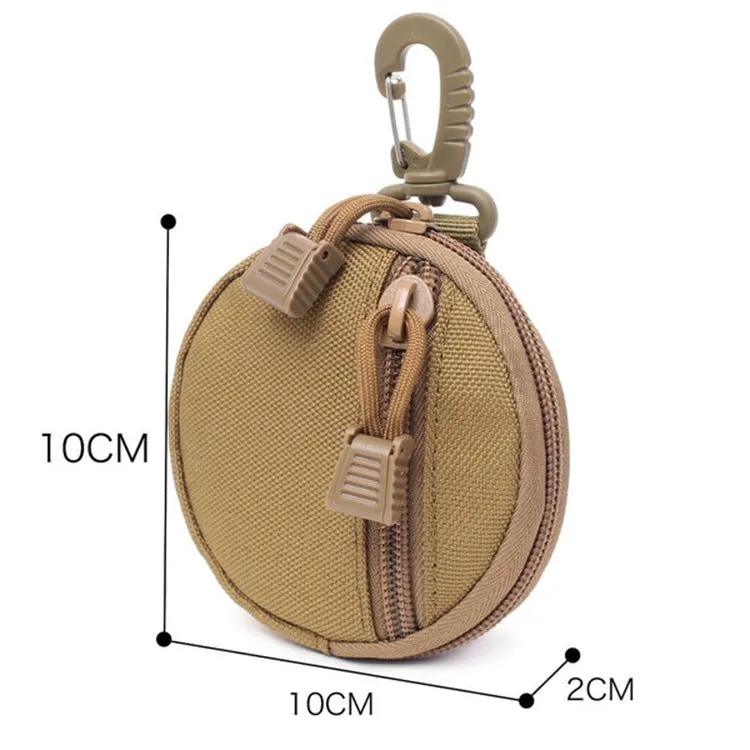 Pocket Portable Mini Coin Bag Key Ring Waist Bag(Khaki)