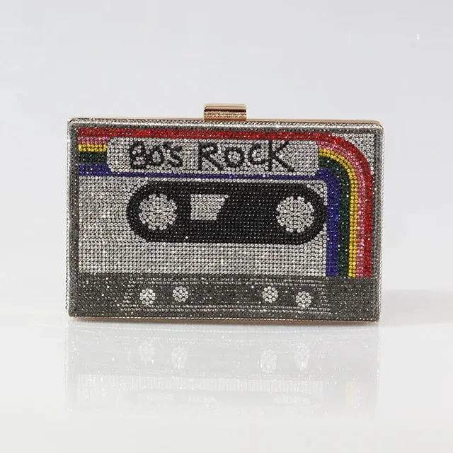 Pre Order:  Bejeweled Cassette Tape Evening Bag