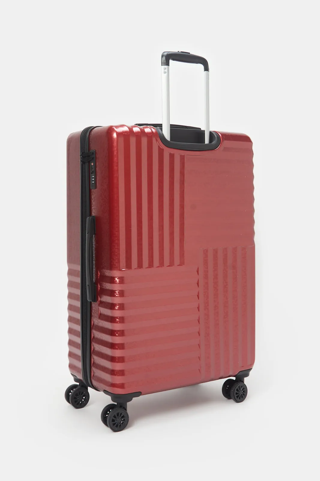 Red Textured Trolley Luggage (28 Inch)